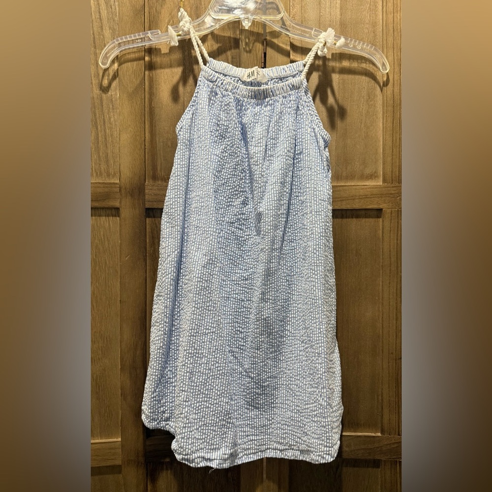 Girl's H&M Blue and White Seersucker Dress